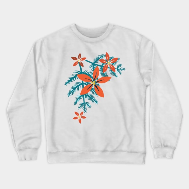 Pine & Poinsettia Crewneck Sweatshirt by SWON Design